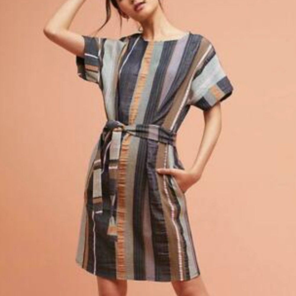 Anthropologie 34 N 118 West Austen Striped Dress Size Size XXS Petite